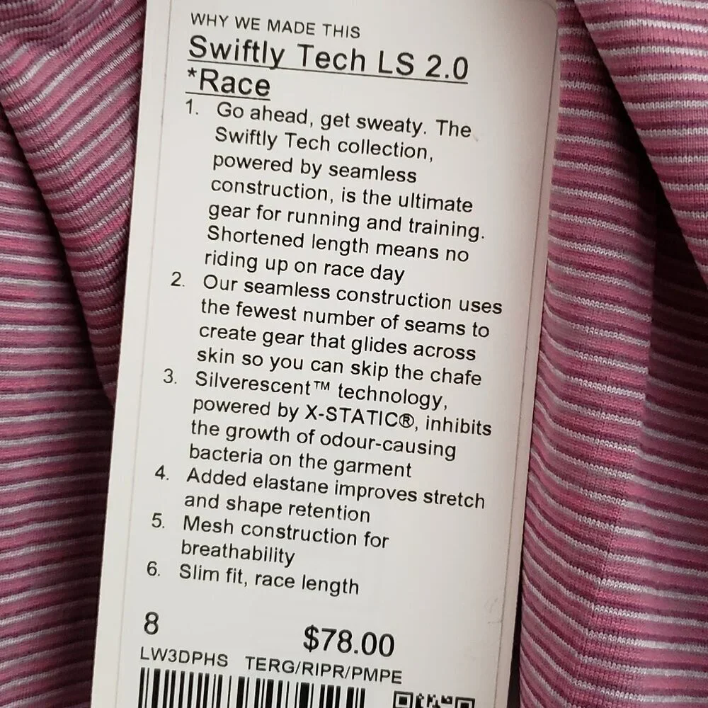 Lululemon Swiftly Tech Long Sleeve